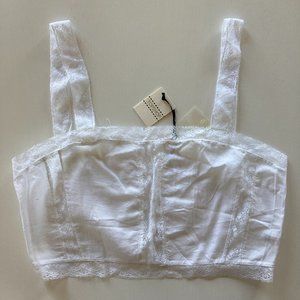 White bralette, button-back and lace straps - Topshop
